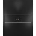 Matte Black Sliding French Double Pocket Doors with Frosted Glass, Solid Wood Interior Doors A8260