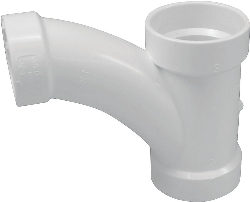 4 x 4 x 2 in PVC White SCH 40 Reducing Combination Tee Pipe Wye Q721193
