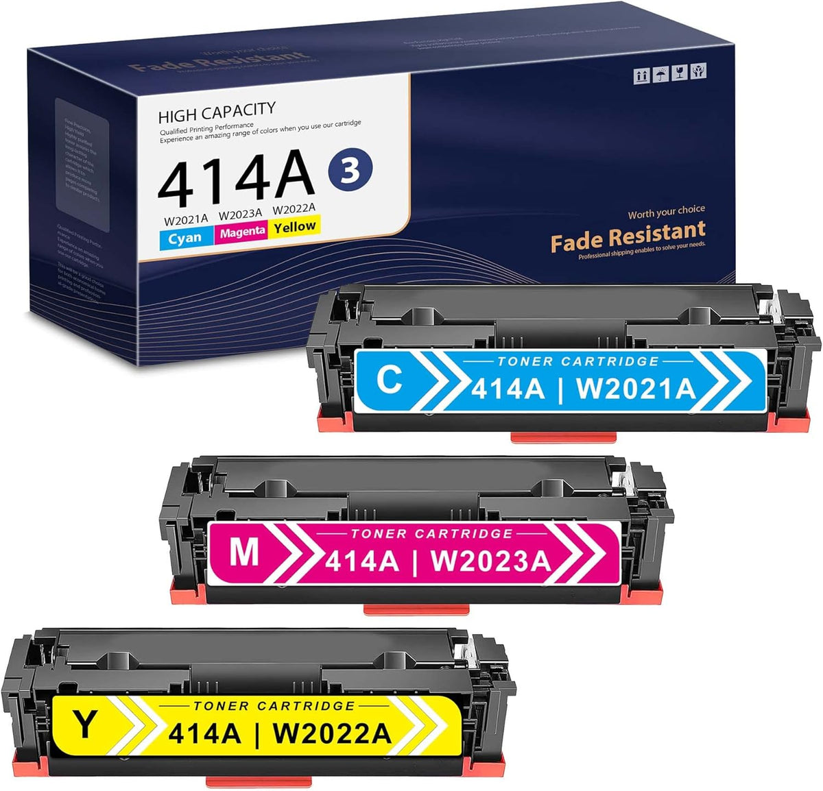 3 Pack Toner Cartridge Replacement for HP Color Pro Printer W723145