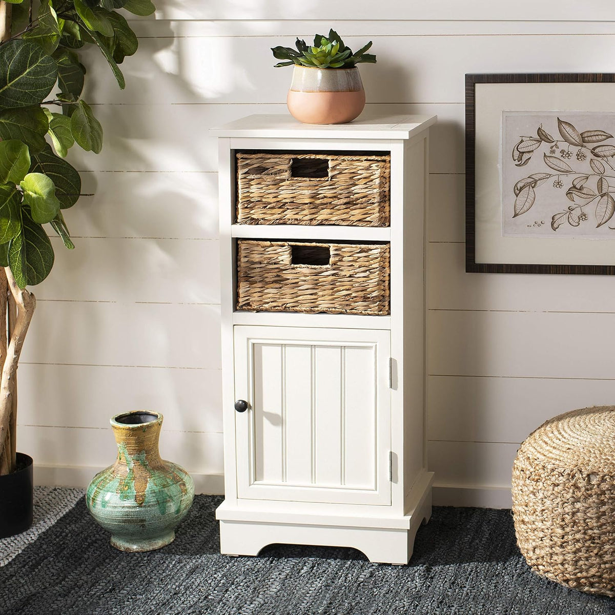Distressed Black Cabinet Q9308