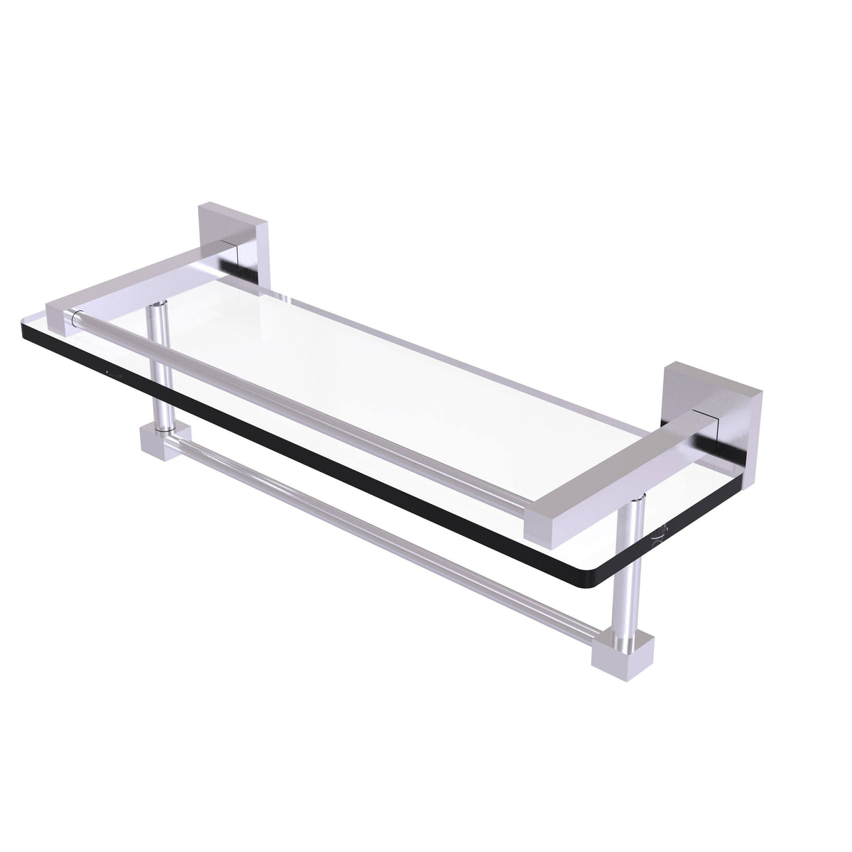 22 in. Gallery Glass Shelf with Towel Bar Matte Gray E409991