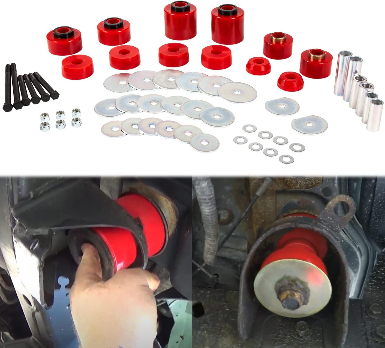 Red Polyurethane Body Mount Bushing Set Kit for Ford F150 F250 F350 R28123