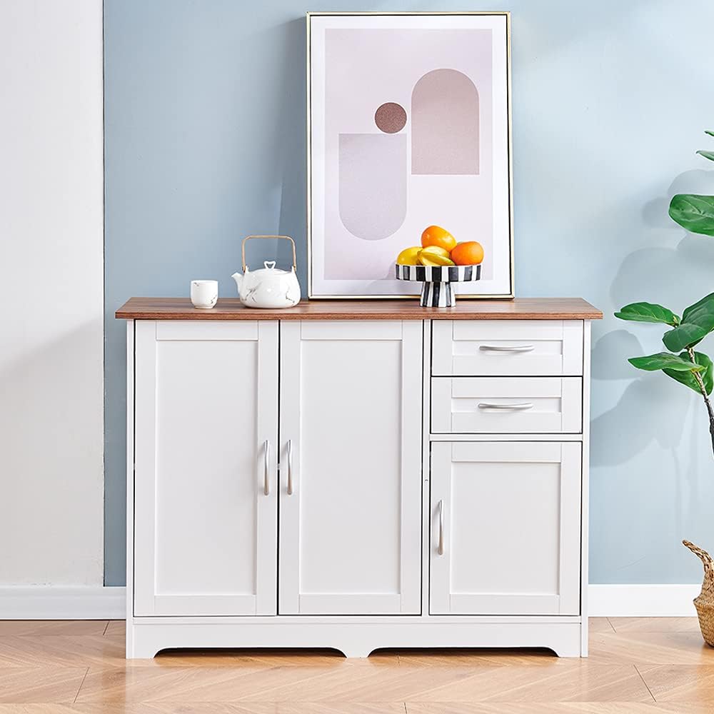 Barn Door Storage Cabinet Wooden with Shelves Freestanding Unit K164122
