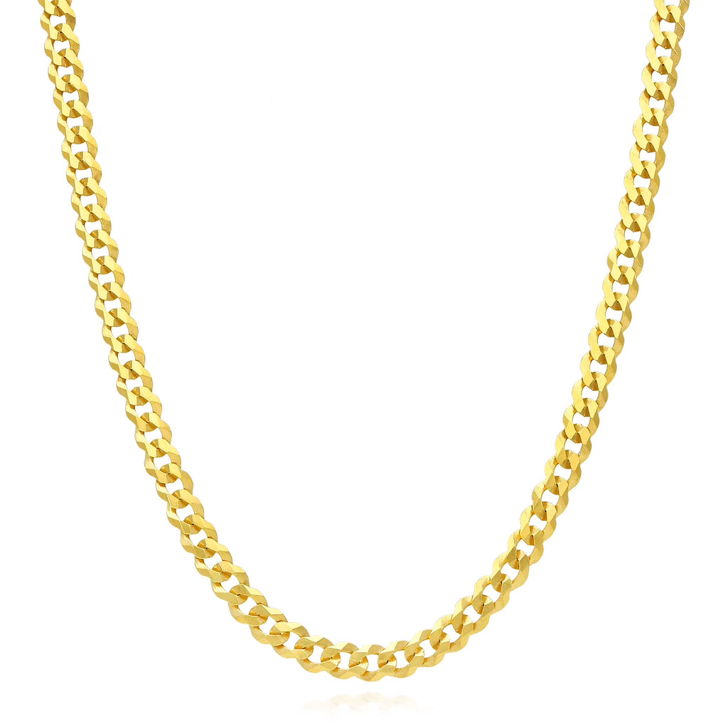 14K Gold Over Silver Cuban Chain Necklace 16"-30" N897