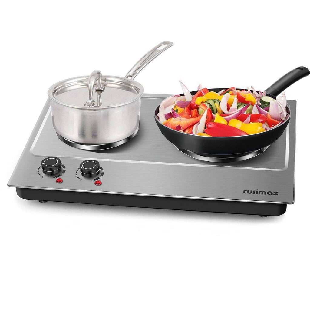 1800W Electric Double Burner Countertop Cast Iron Hot Plate E8441