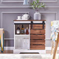 Barn Door Storage Cabinet Wooden with Shelves Freestanding Unit K164122