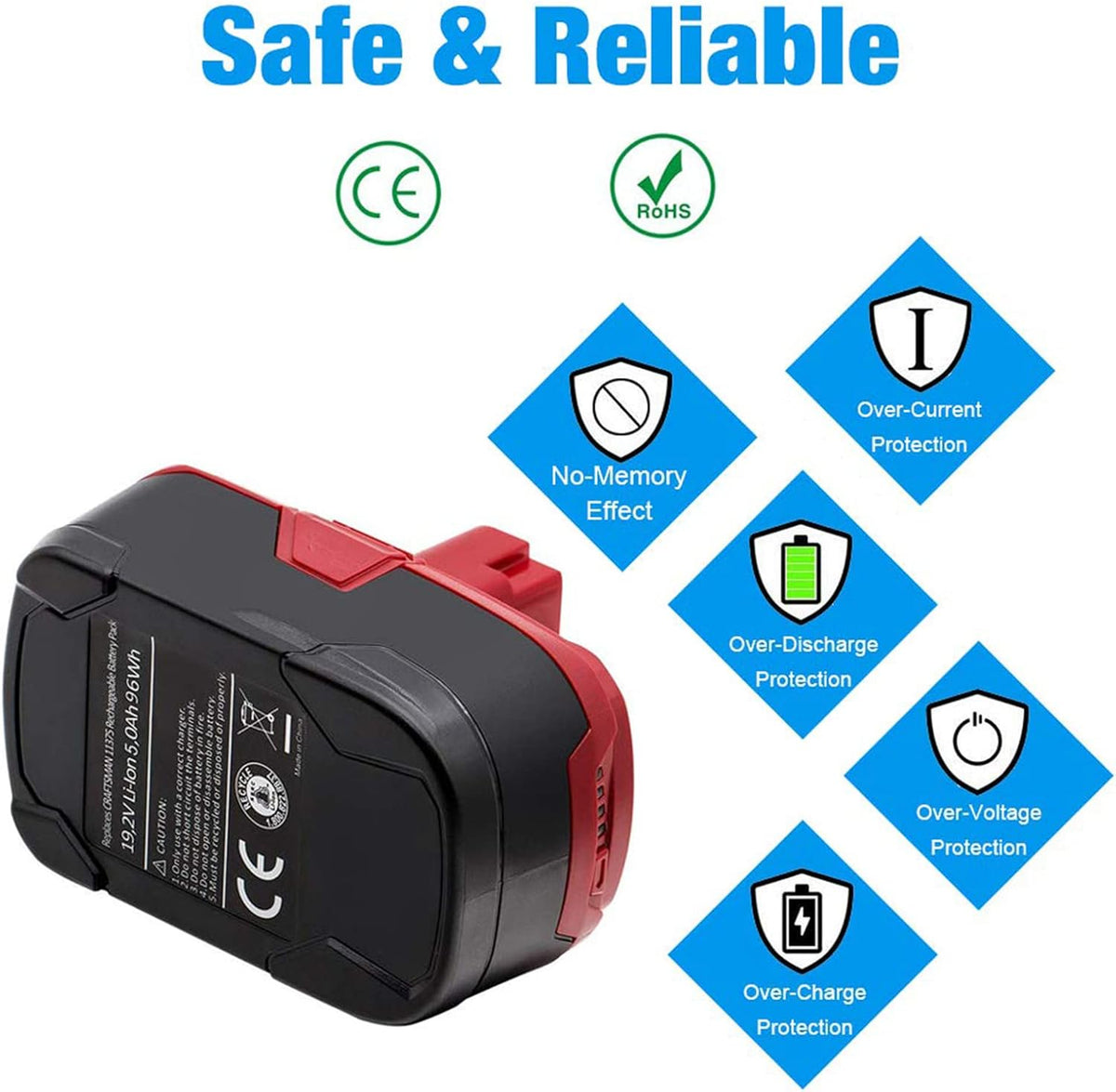 4-Pack 5.0Ah 19.2V C3 Lithium ion Battery H282323