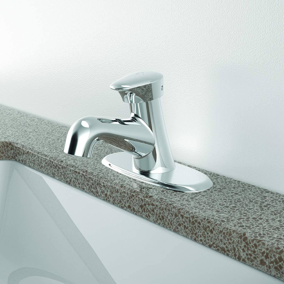 Polished Chrome Single-Hole Metering Bathroom Faucet L4133