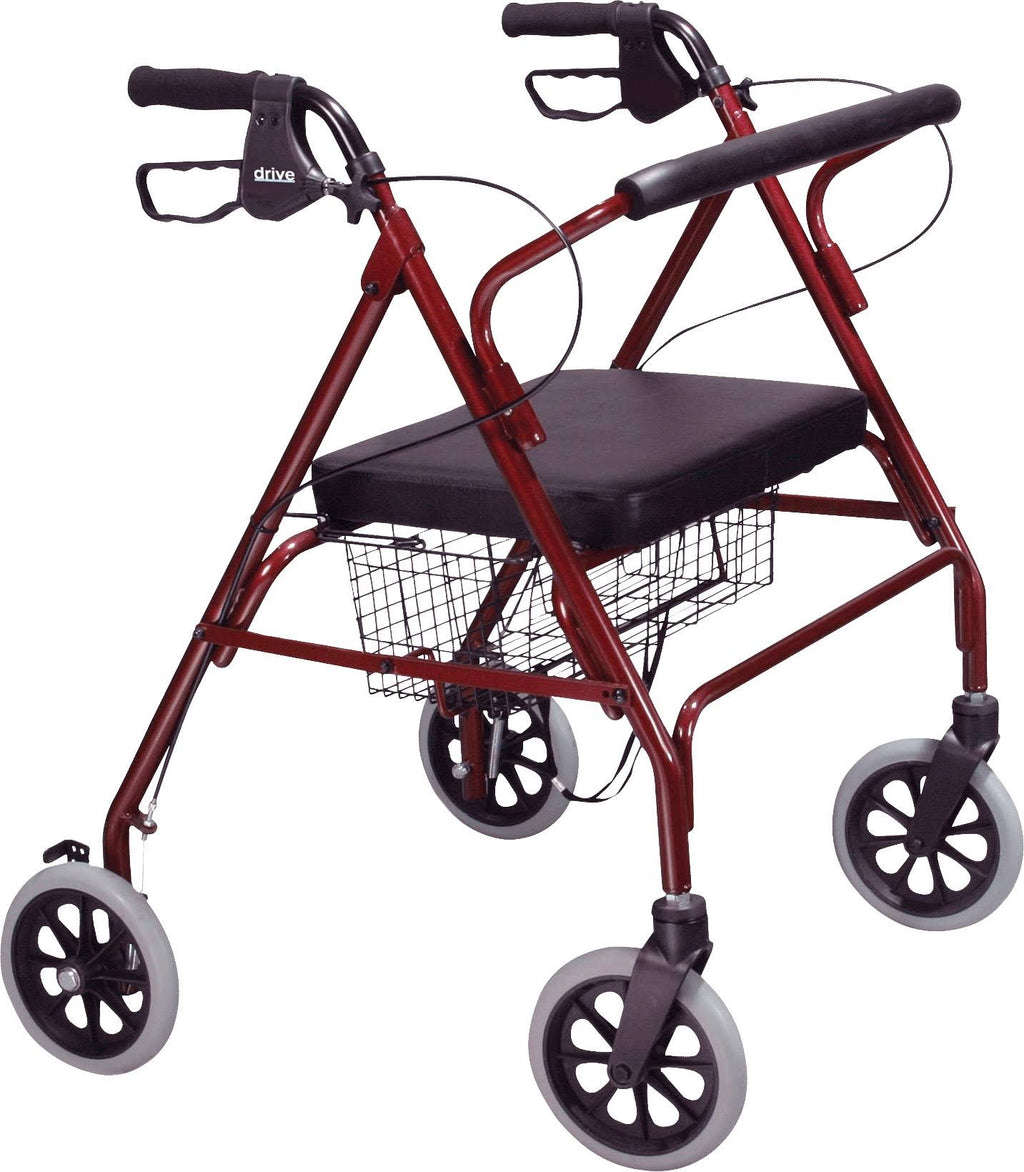 Heavy Duty Bariatric Rollator with Large Seat Red O640640