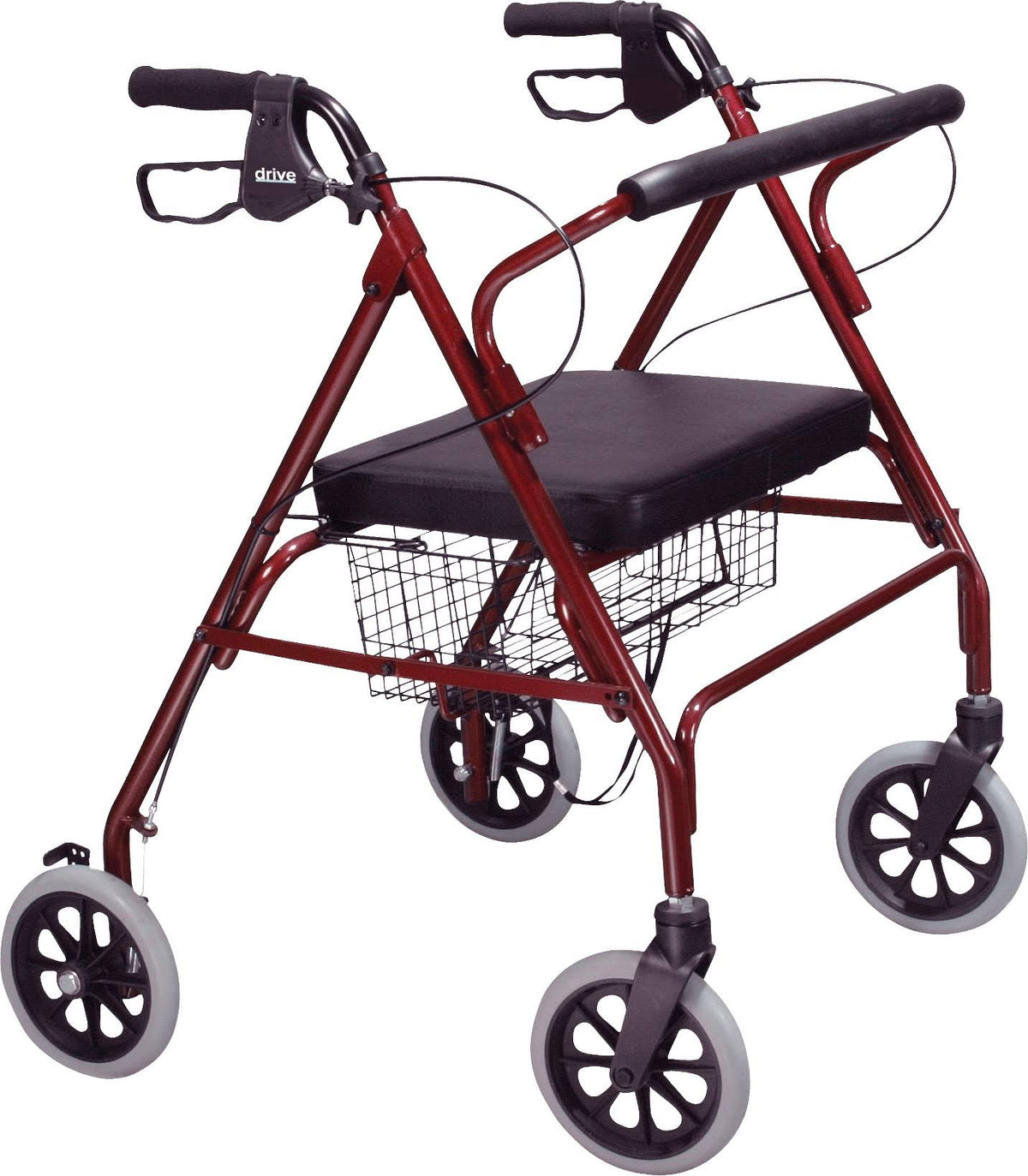 Heavy Duty Bariatric Rollator with Large Seat Red O640640