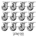 12 Gray Metal Swivel Plate Caster Wheels with Brake O24573