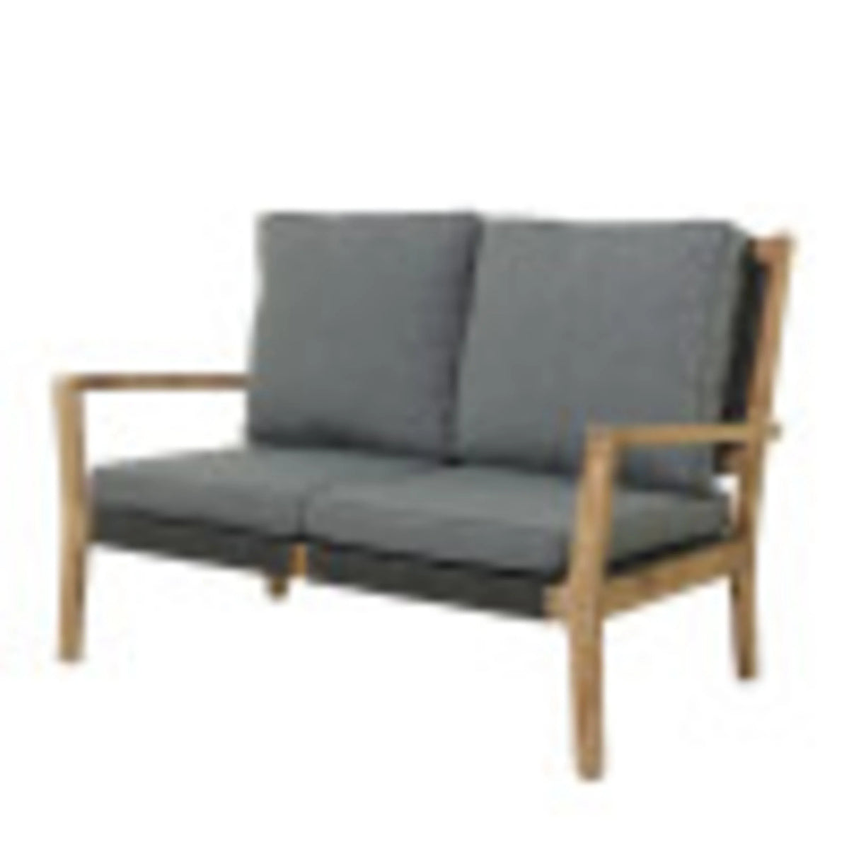 Dark Gray Wood Outdoor Sofa with Cushions E308
