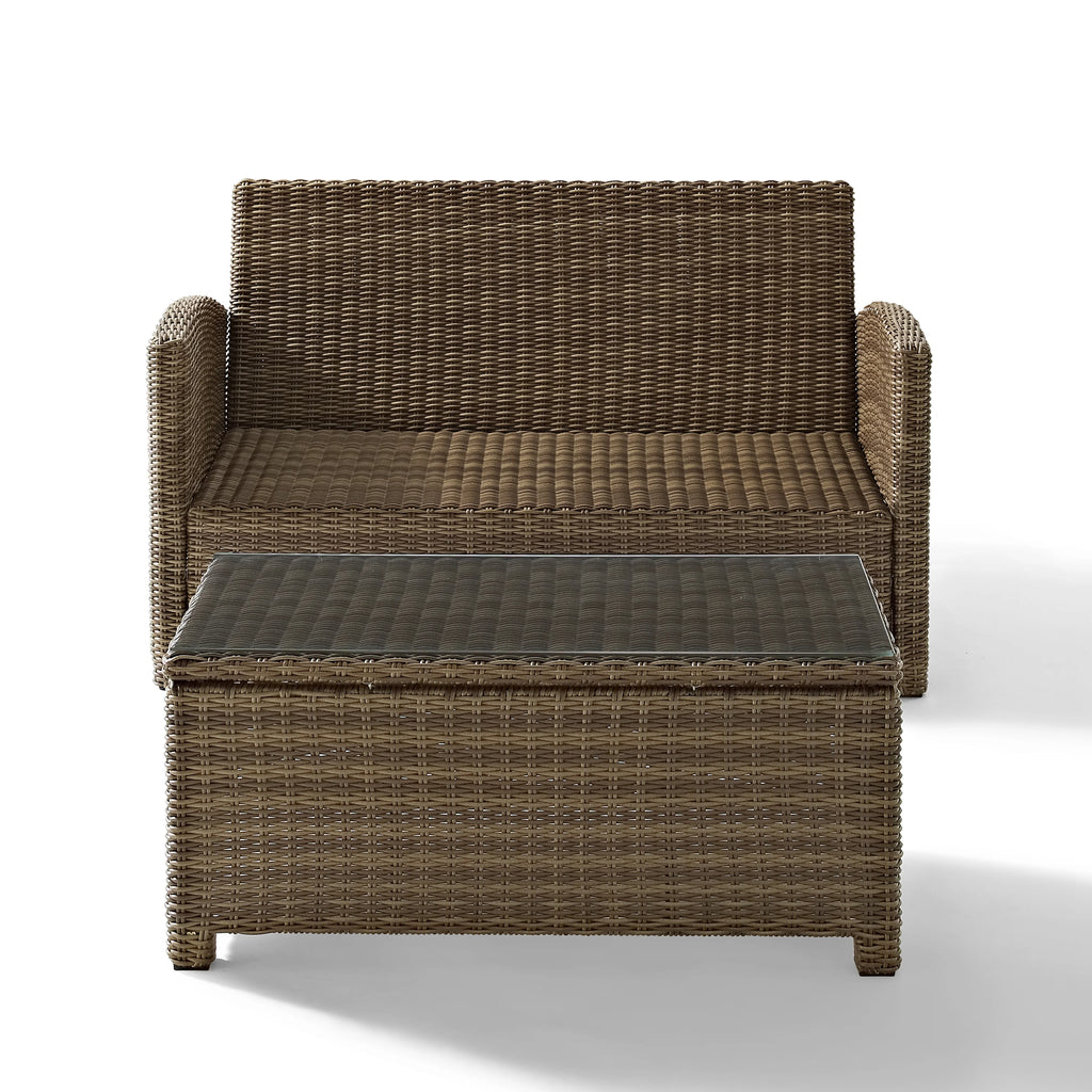 2 Piece Fabric Patio Sofa Set in Brown and Sand R88846