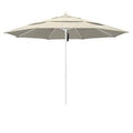 11' Market Umbrella Matted White Olefin-Antique Beige E7593
