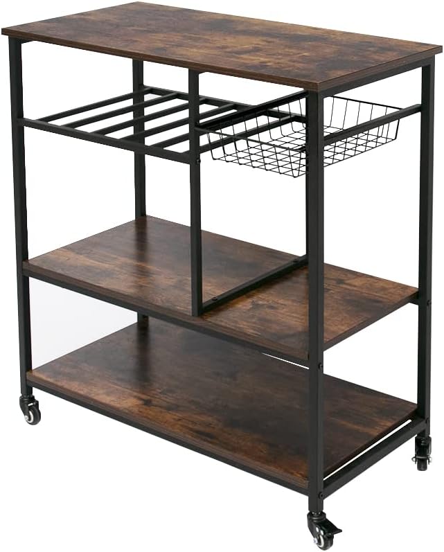 Kitchen Cart with Bottle Holder E305