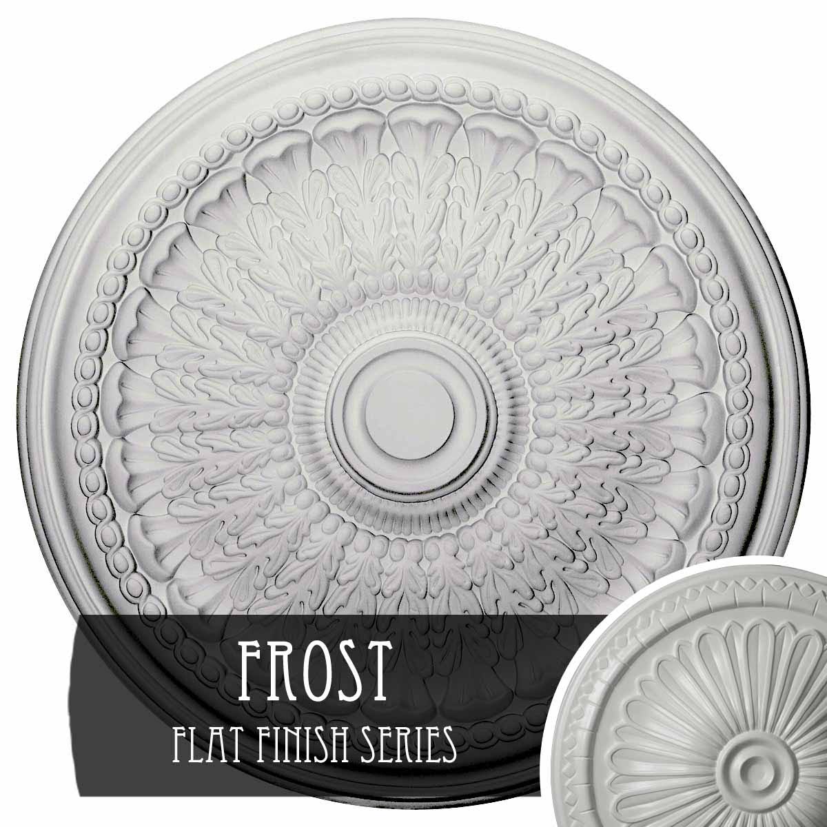 27x22OD x 2 1/2x22P Ceiling Medallion, Hand-Painted Frost W786676