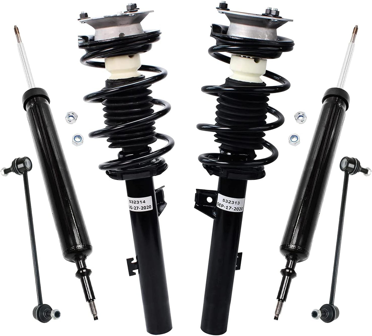 Front Struts Sway Bars Rear Shocks 6pc Set L524