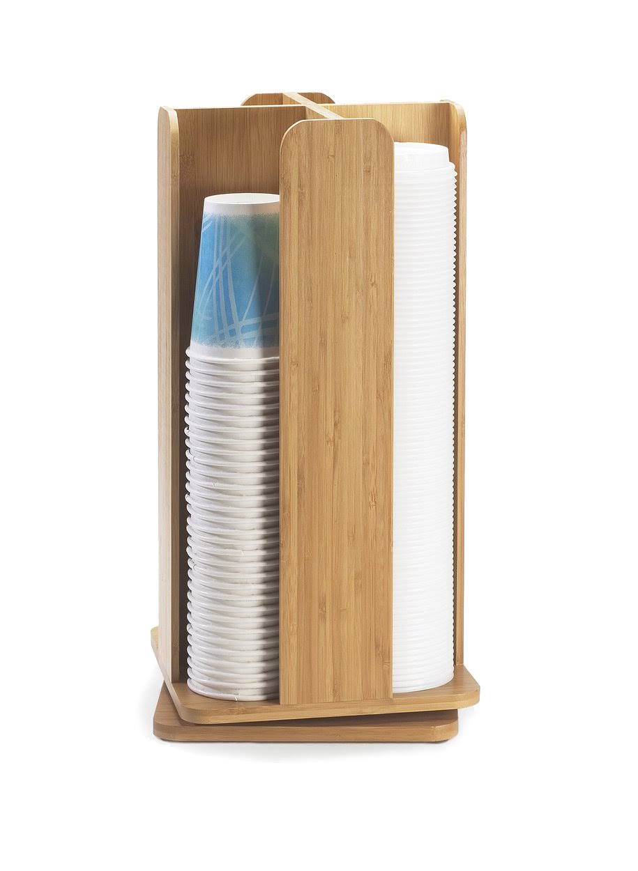 Bamboo Revolving Cup/Lid Organizer K368