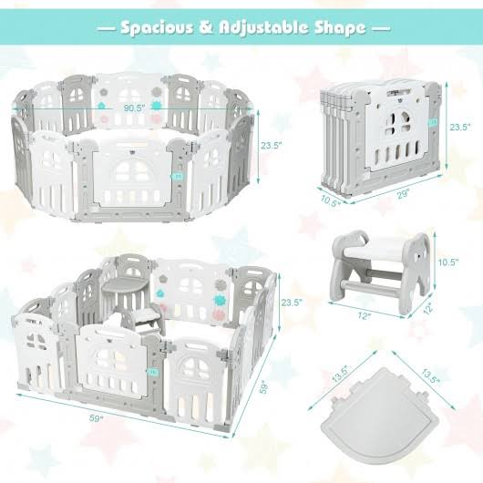 Foldable Baby Activity Centre Playpen O108422