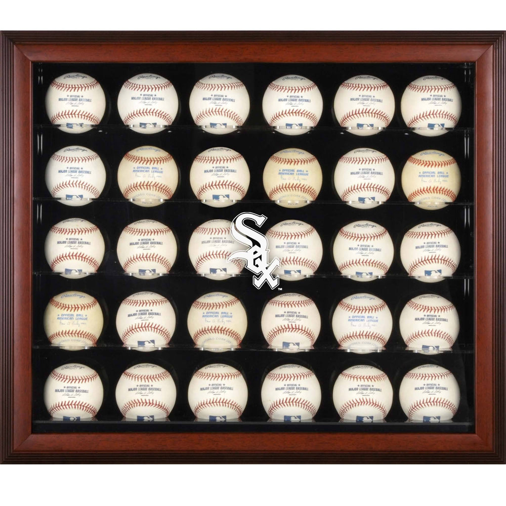 Mahogany Framed 30-Ball Display Case A5299