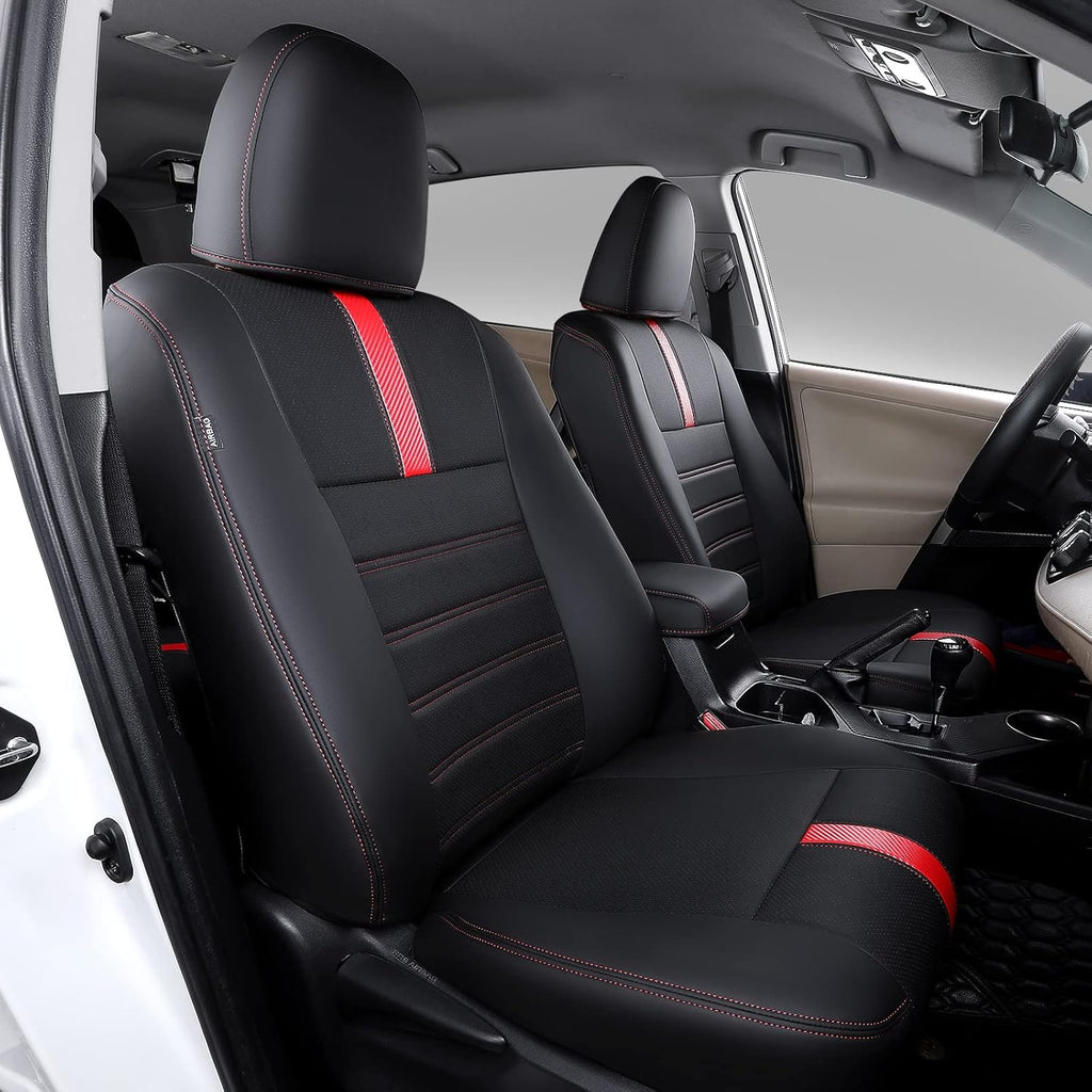 Black+Red PU Leather Seat Covers for 2015-2018 RAV4 D4310