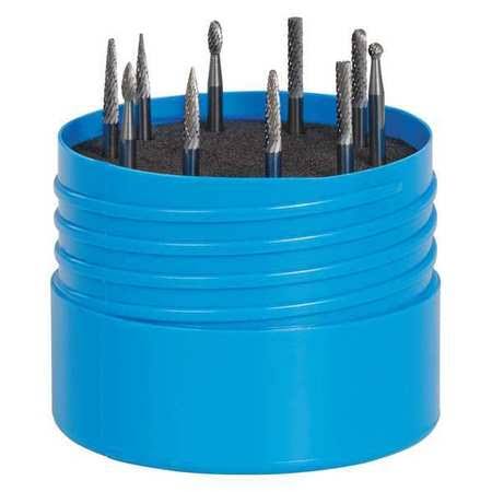Carbide Bur Set, Double Cut, 10 Pcs, 1/8in Y5194