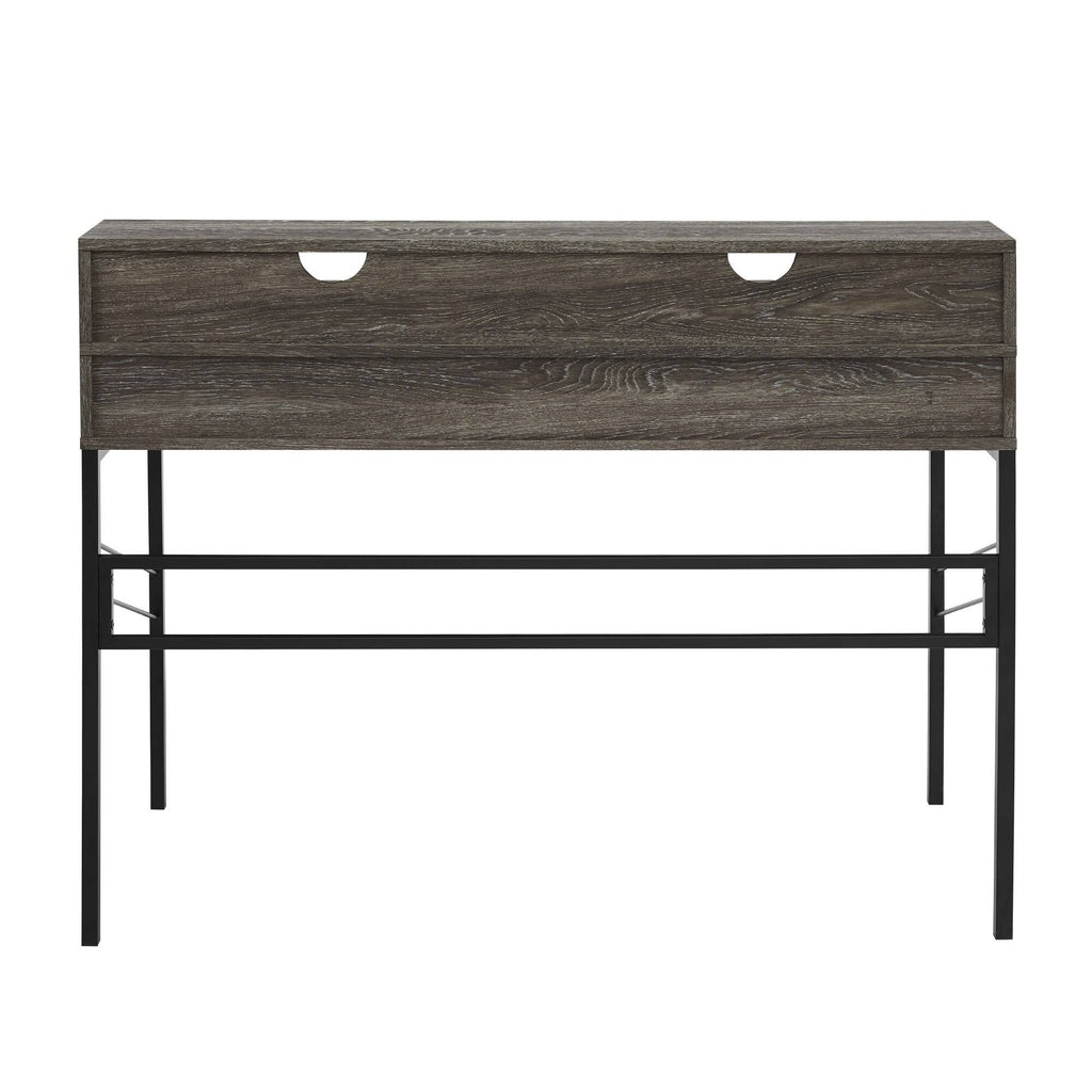 2-Drawer Desk and Hutch - Cerused Ash C95884
