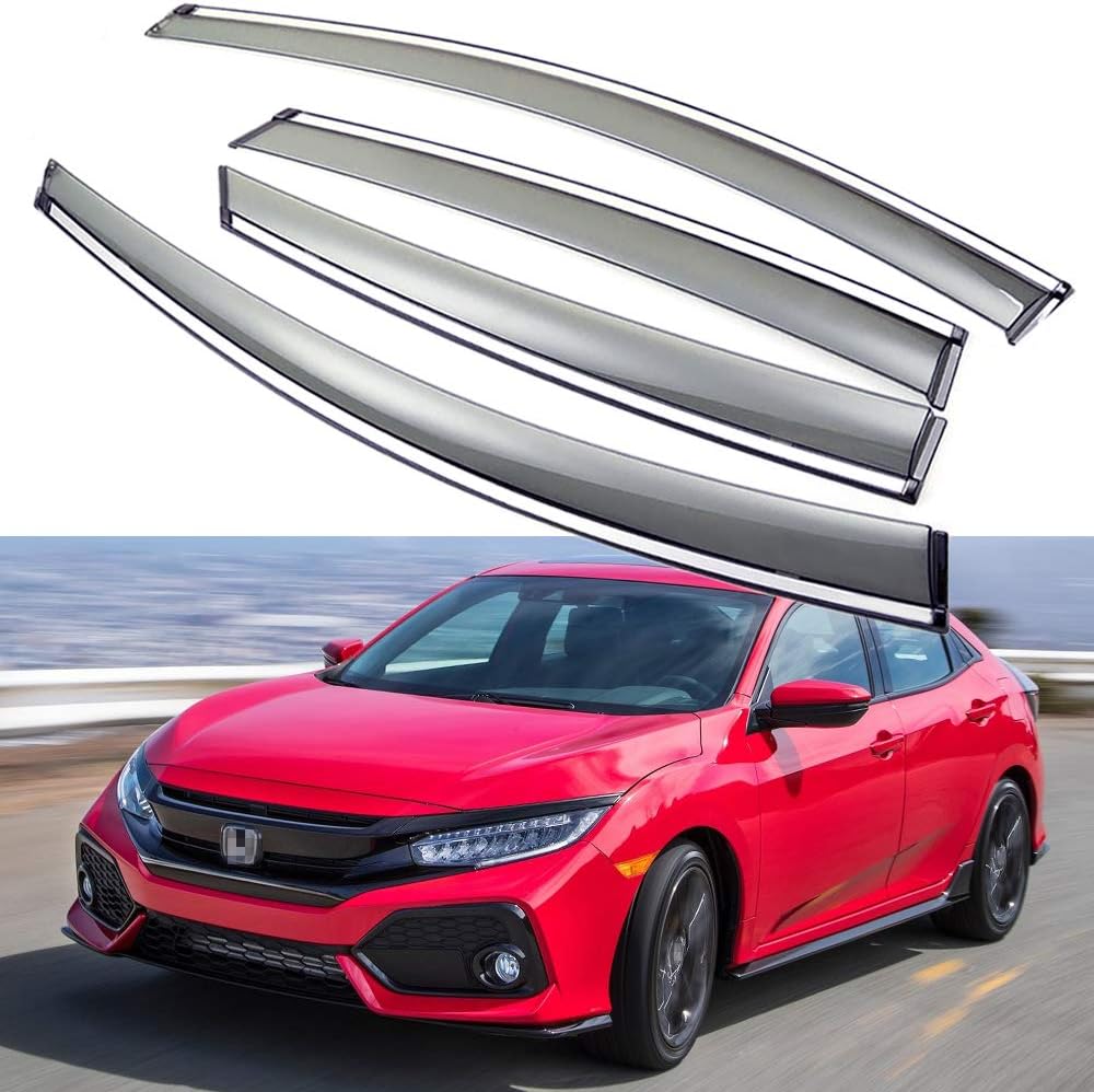 Car Window Visor Vent Shade Deflector Sun/Rain Guards Pack of 2 Q660302
