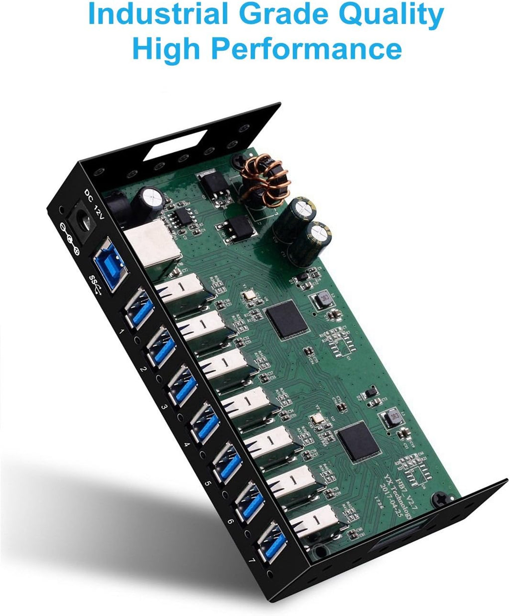 7-Port Powered USB 3.0 Hub with 12V/3A AC Adapter J8825