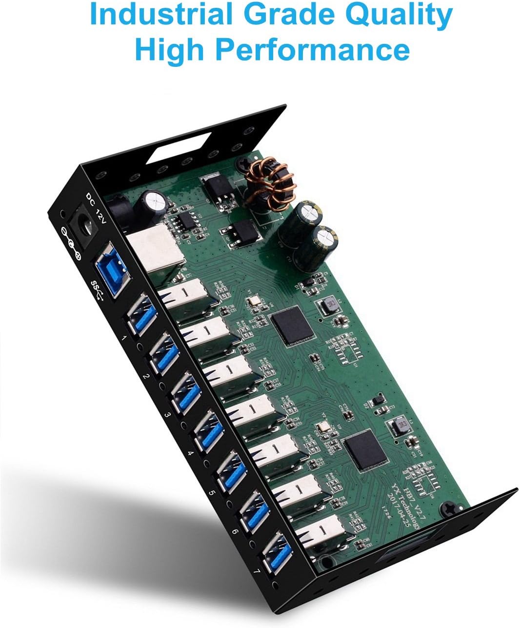 7-Port Powered USB 3.0 Hub with 12V/3A AC Adapter J8825