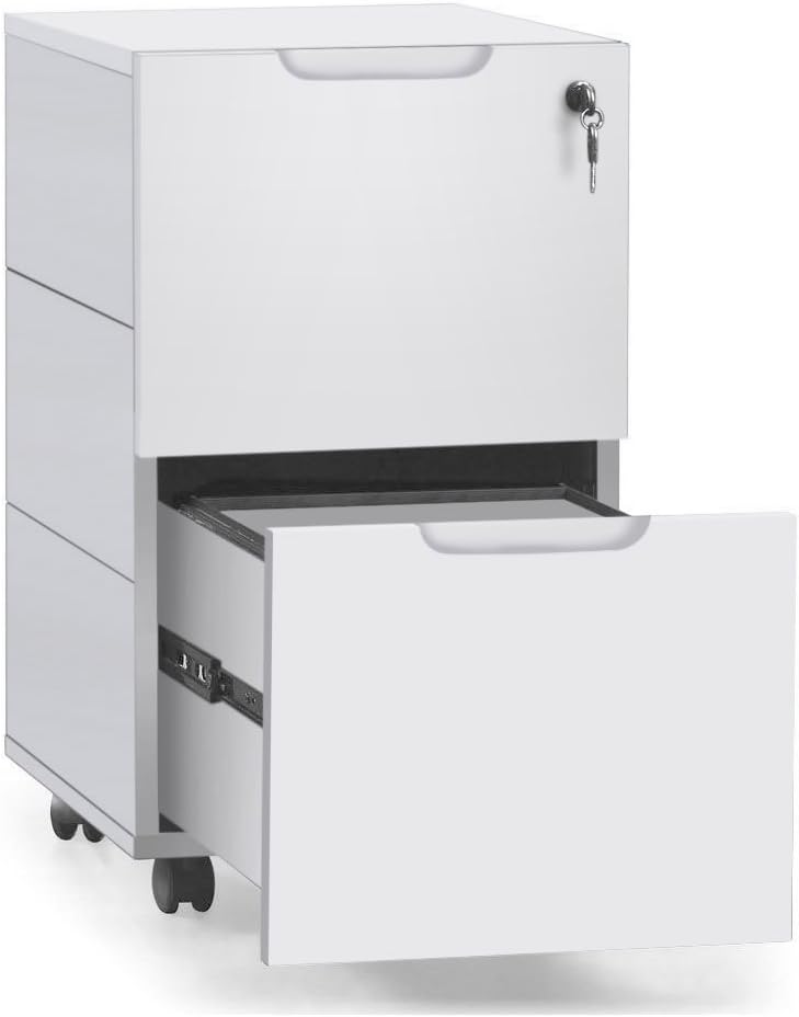 White 2 Drawer Mobile Pedestal B4401