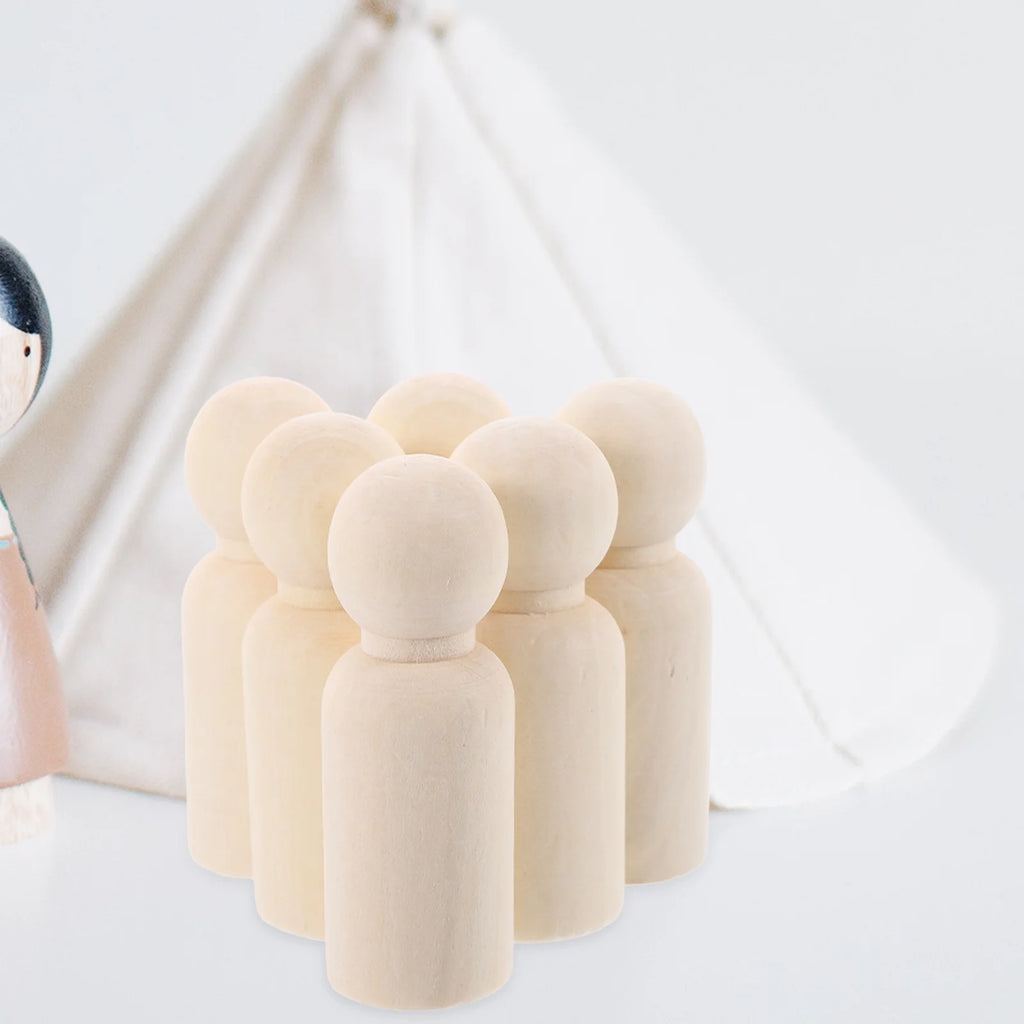 50pcs Unfinished Wooden Peg Dolls U900