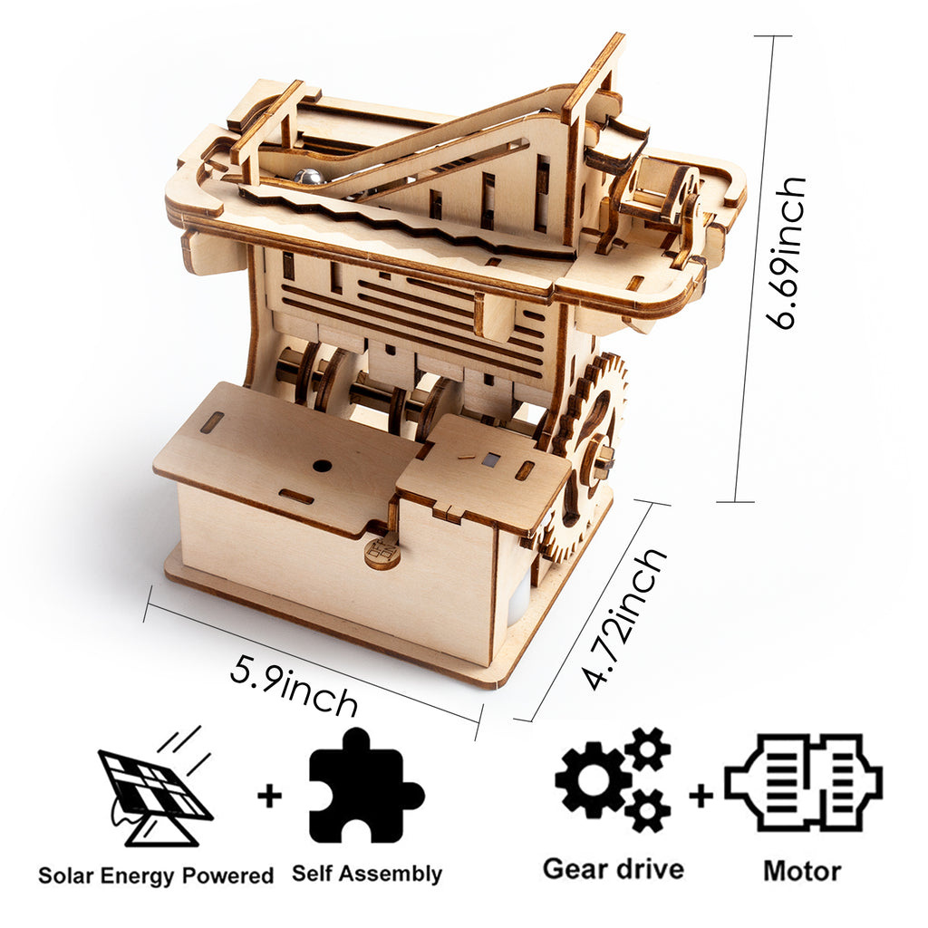 3D Wooden Puzzle Mechanical Gears Set DIY Assembly Model Kits Brain Teaser Games Building Set B514260