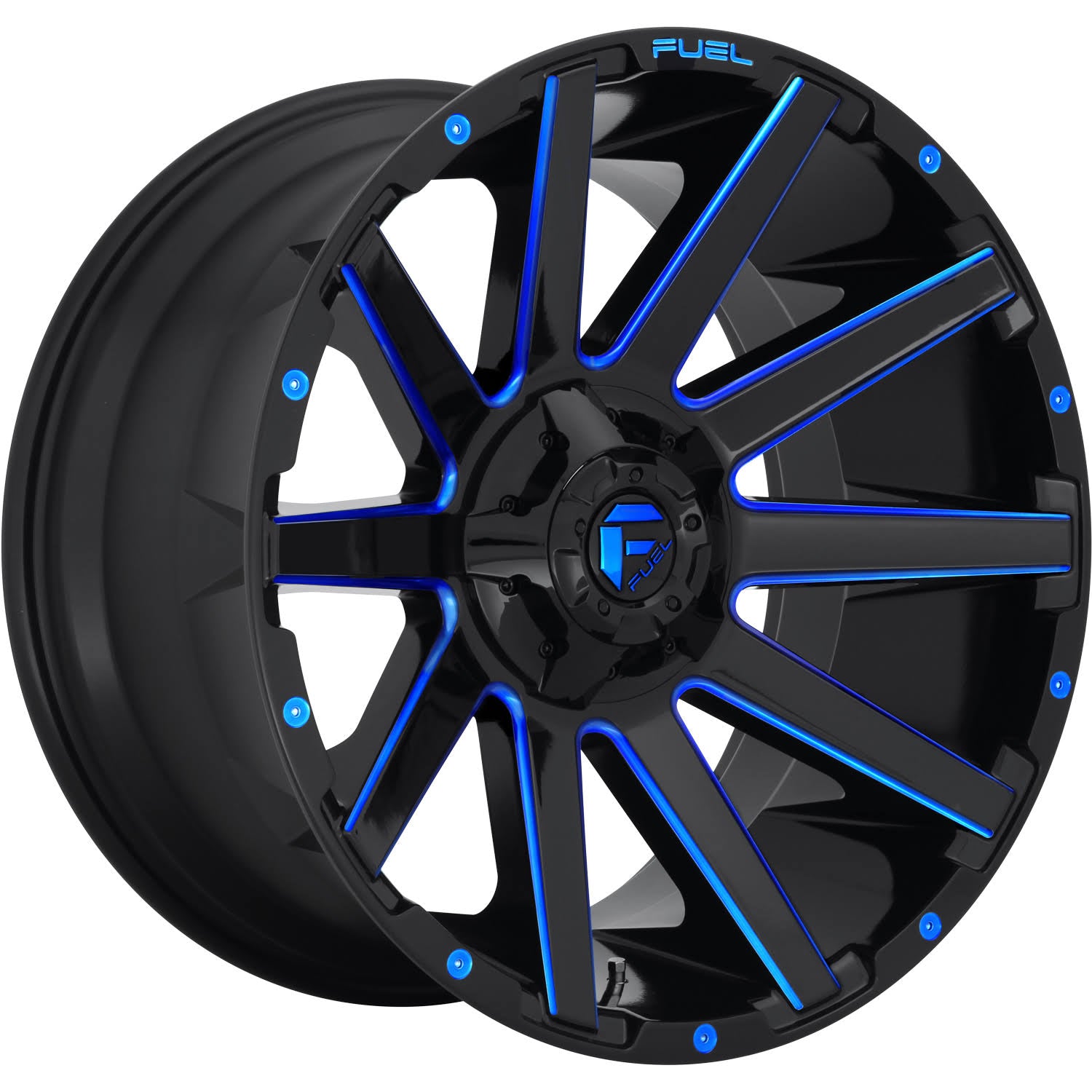 20x9 Black Blue Wheel O4780