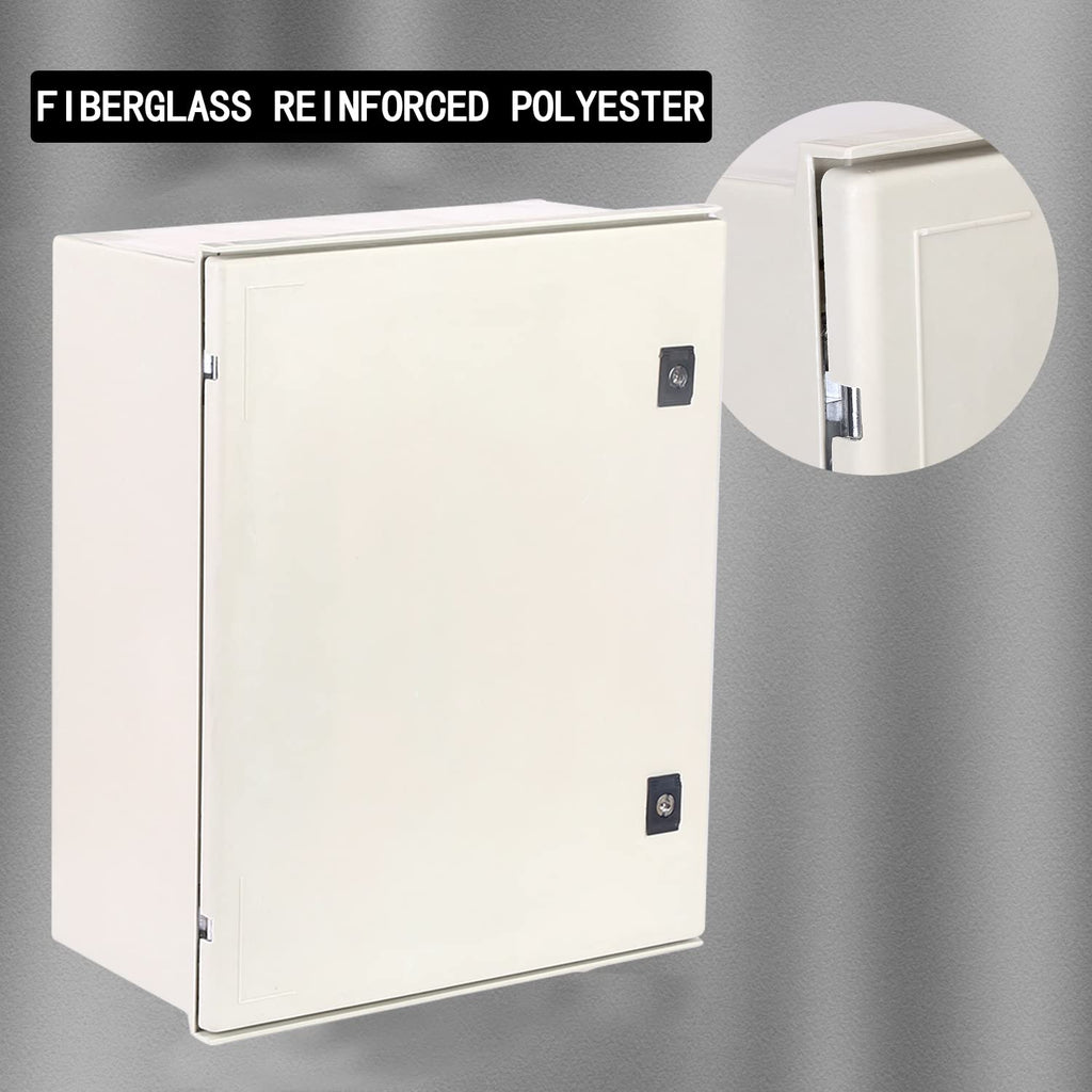 19.7×15.7×7.9 Fiberglass IP65 Weatherproof Wall-Mounted Electrical Enclosure Box G65140