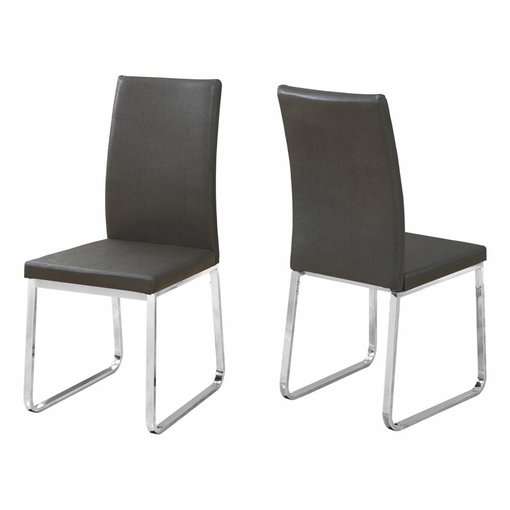 Set Of 2 Upholstered Pu Leather Dining Chairs J41958