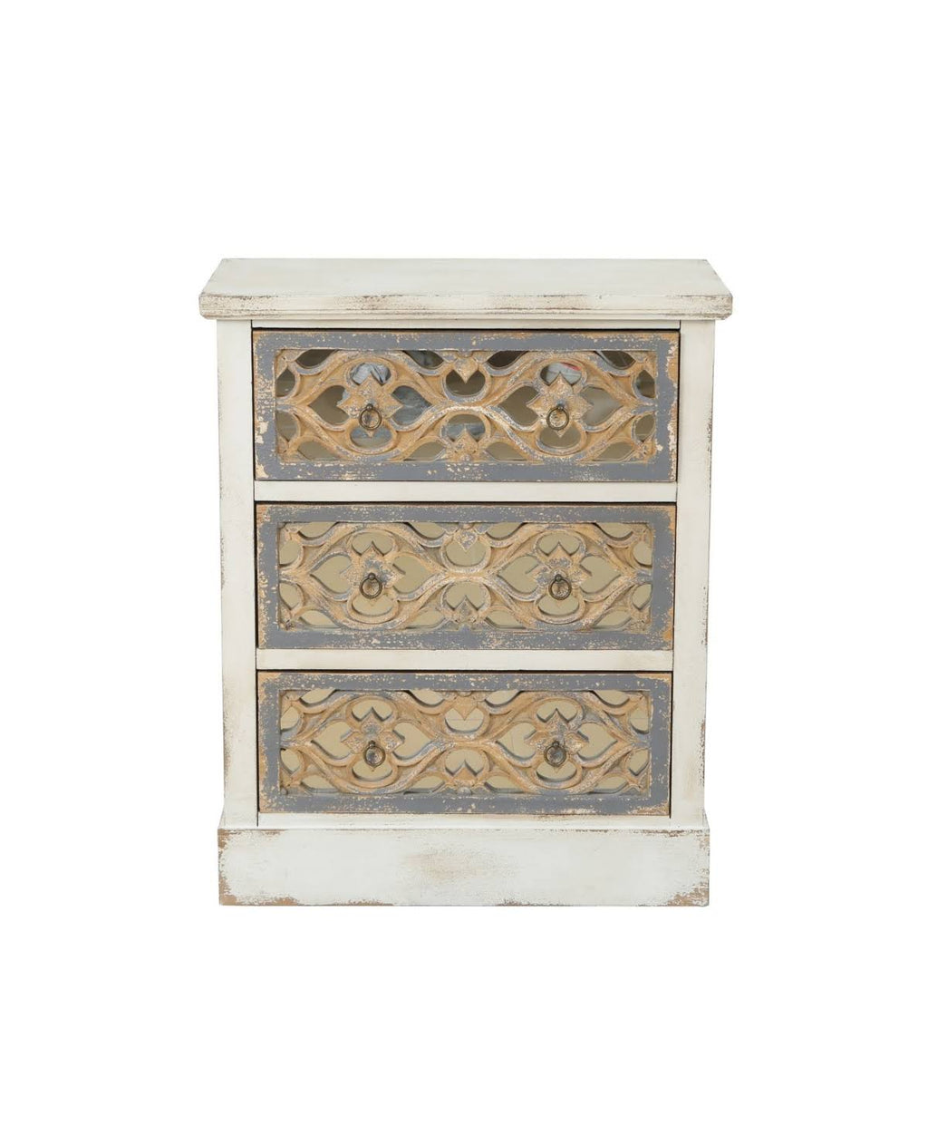 Rustic White and Natural Wood Accent Chest C4188