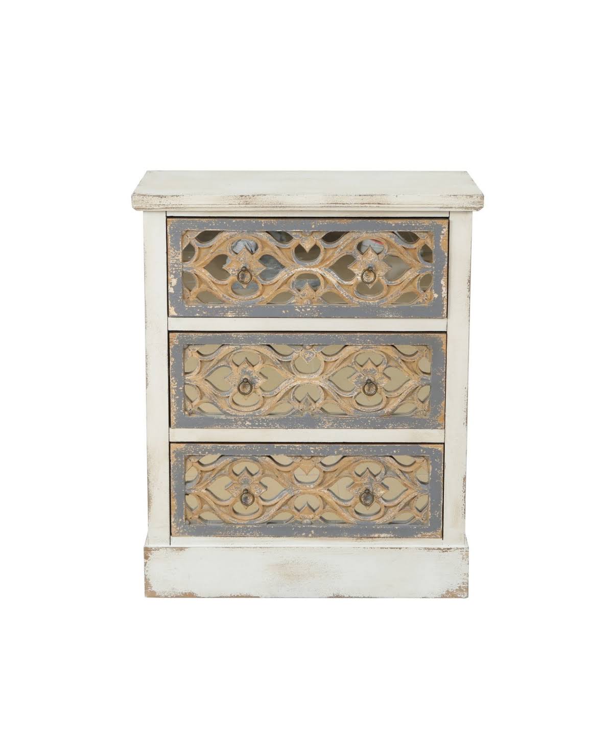 Rustic White and Natural Wood Accent Chest C4188