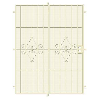 Navajo White Outswing Steel Patio Security Door with Expanded Metal J35181