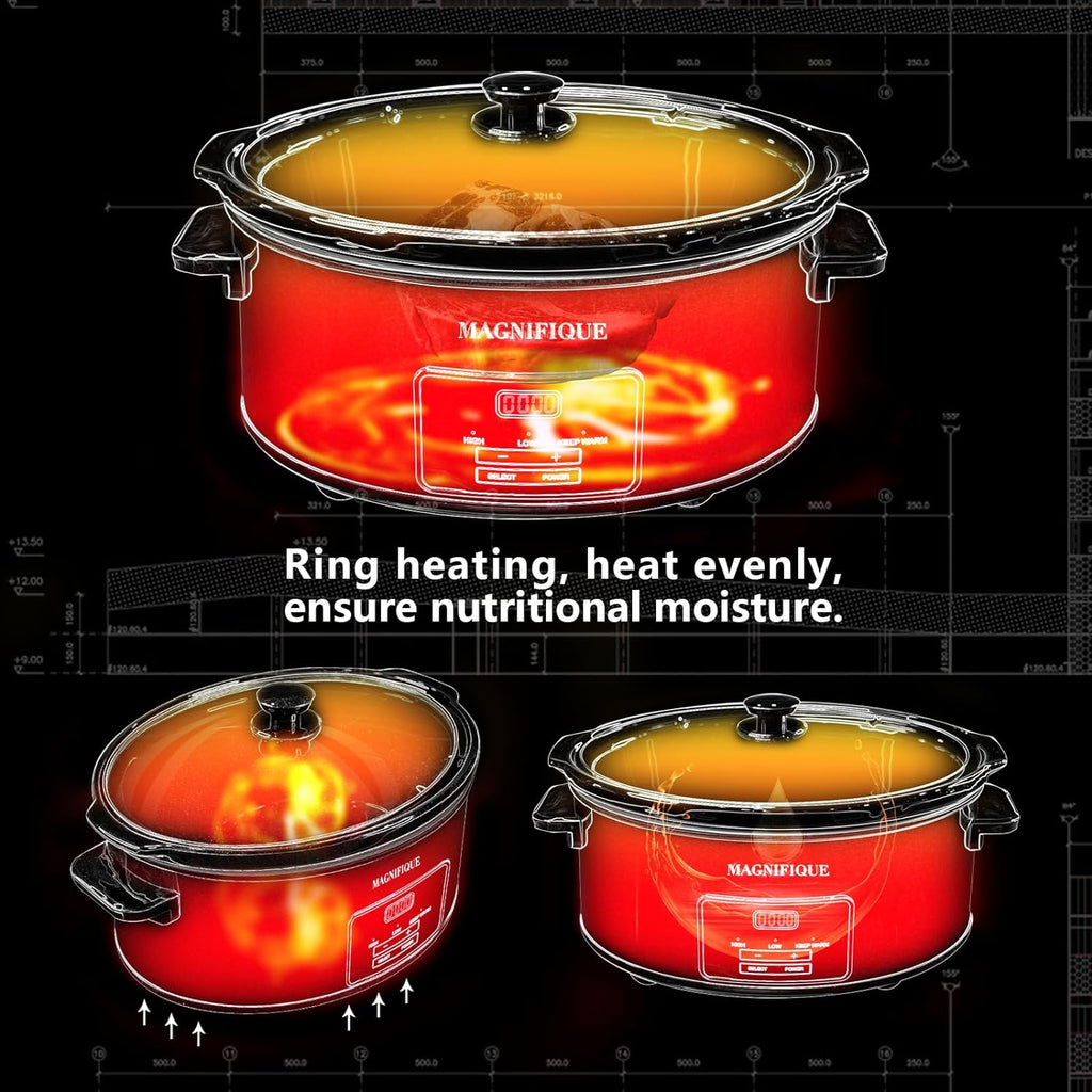 7-Quart Programmable Slow Cooker With Keep Warm Setting, Digital Timer Q357458