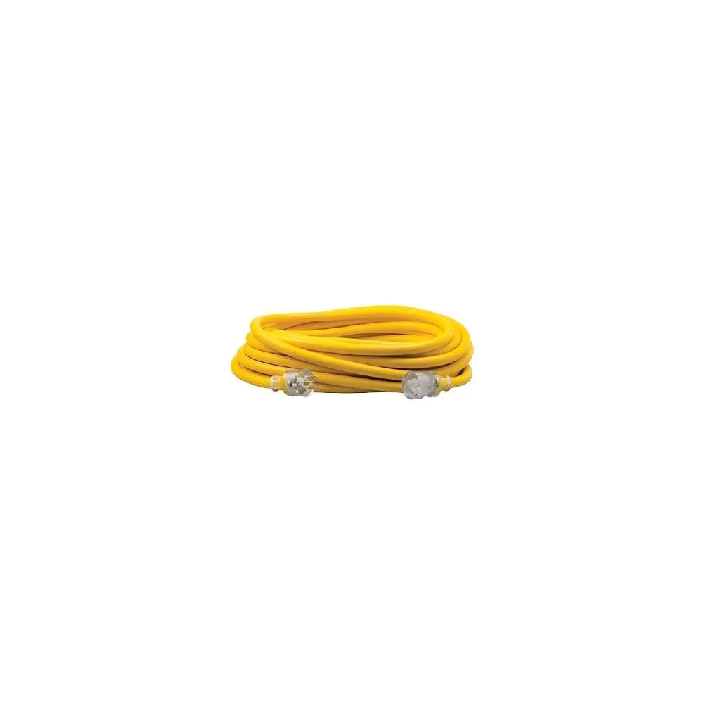 50' 12/3 Gauge Yellow Extension Cord J95053