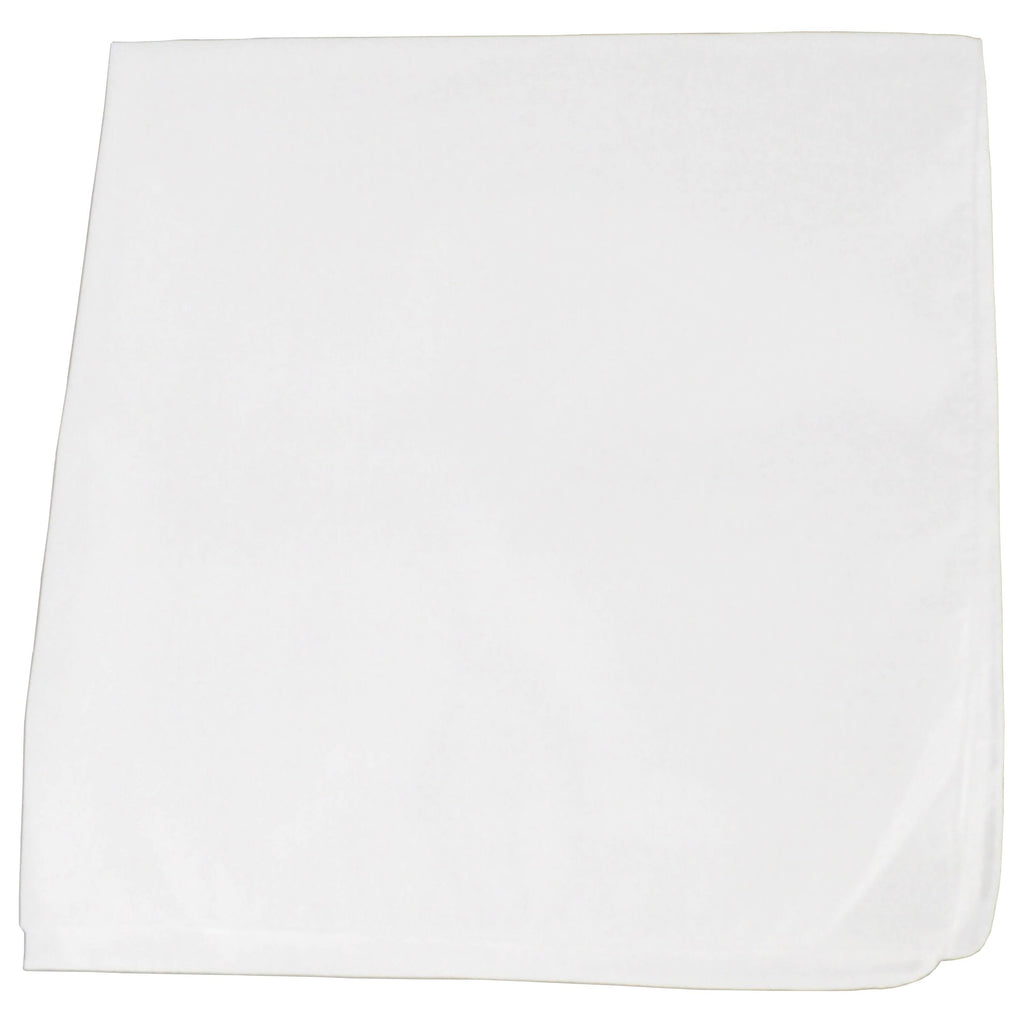 Plain White 100% Polyester Bandana 27 x 27 in 48 Pack M622263