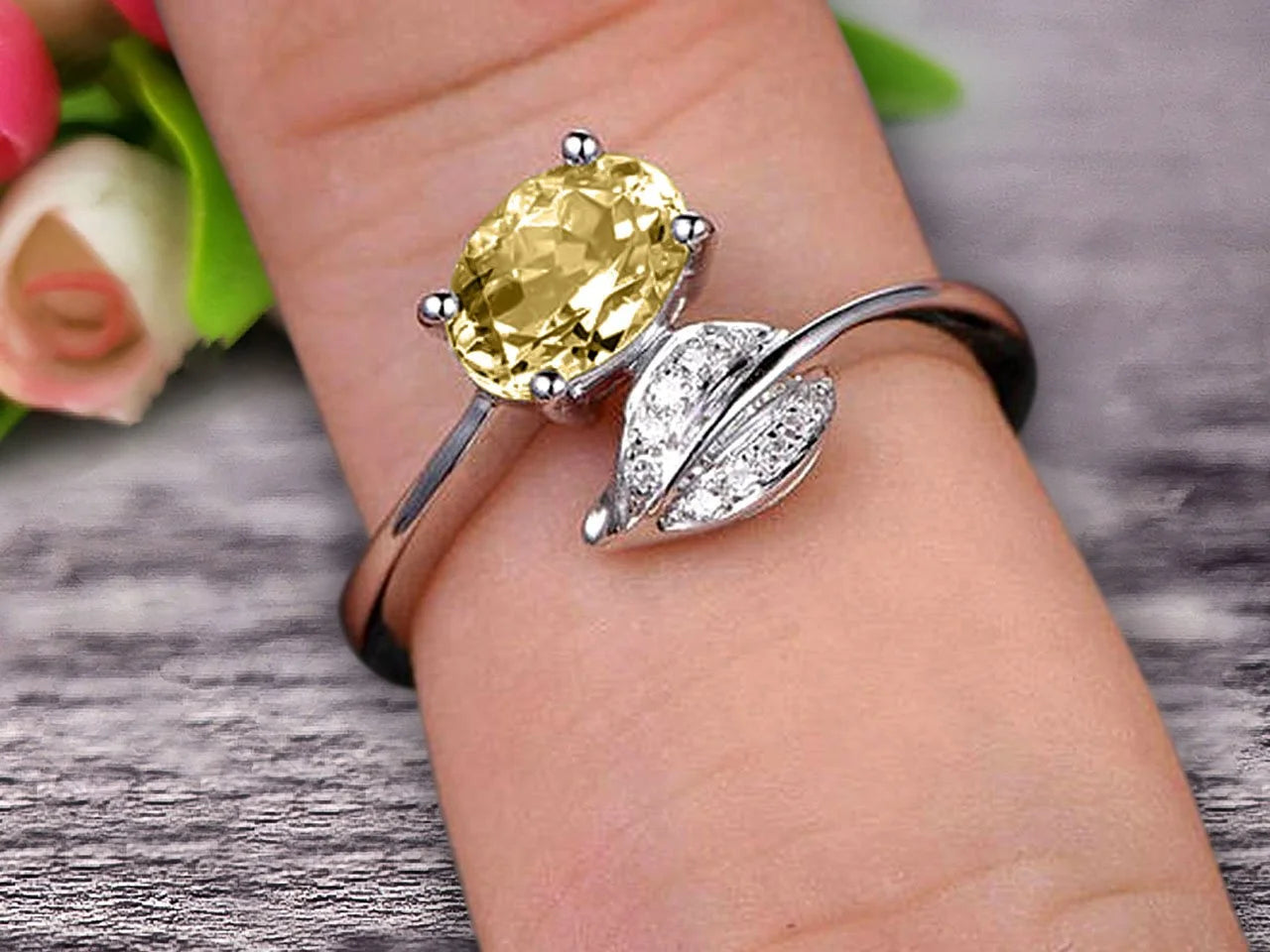 10k White Gold Moissanite Engagement Ring O2482