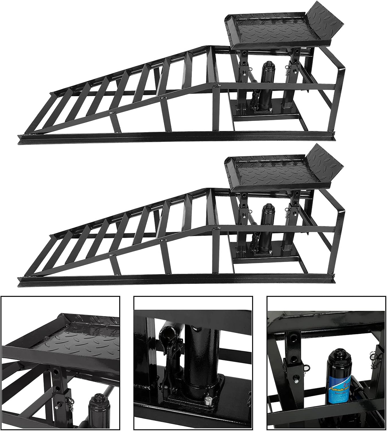 2 Pack Black Hydraulic Vehicle Ramps P1505