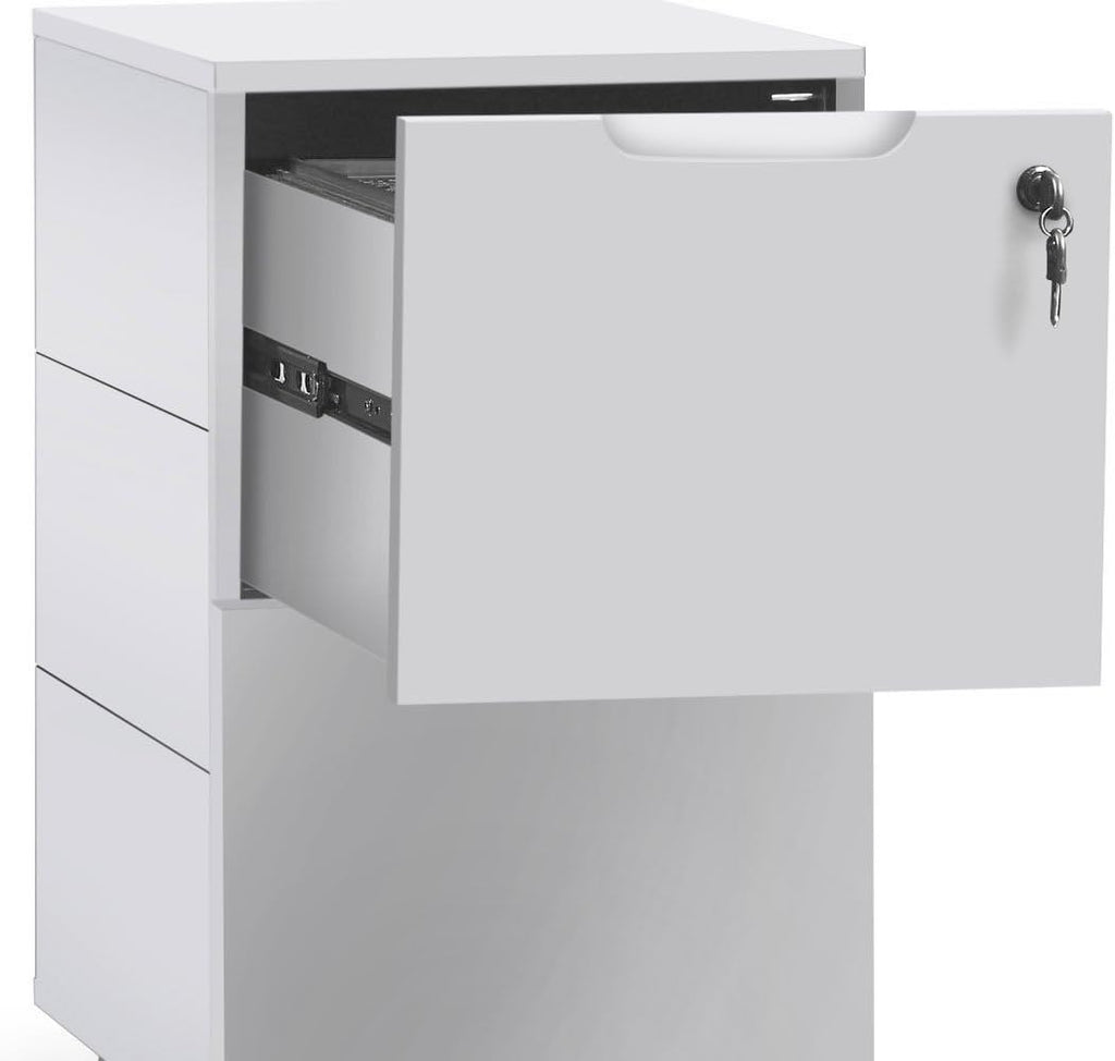 White 2 Drawer Mobile Pedestal B4401