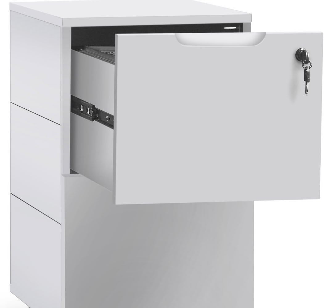 White 2 Drawer Mobile Pedestal B4401
