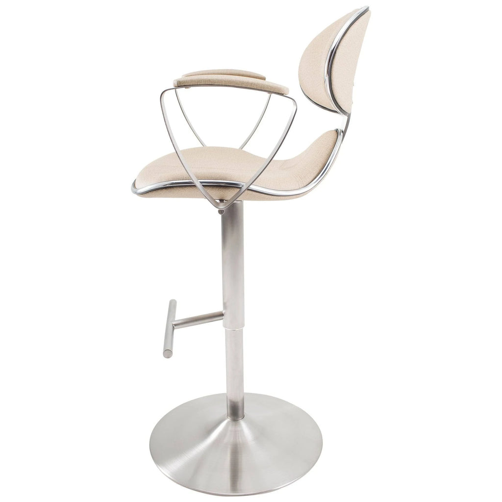 White Adjustable Height Swivel Bar Stool G2722