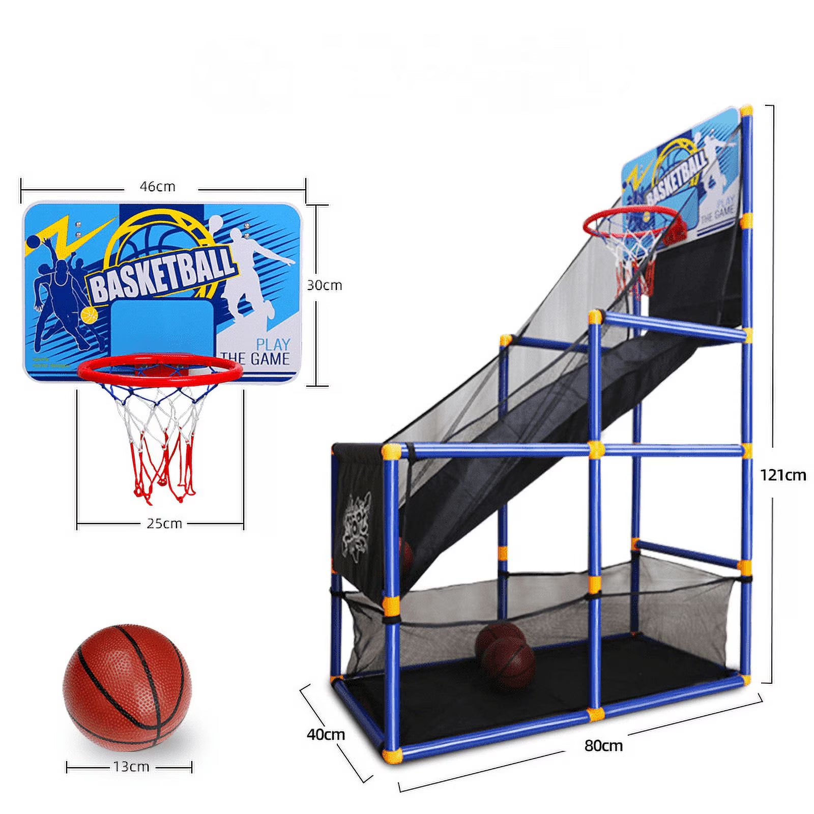 Kids Arcade Basketball Game Set with 4 Balls and Hoop Q560
