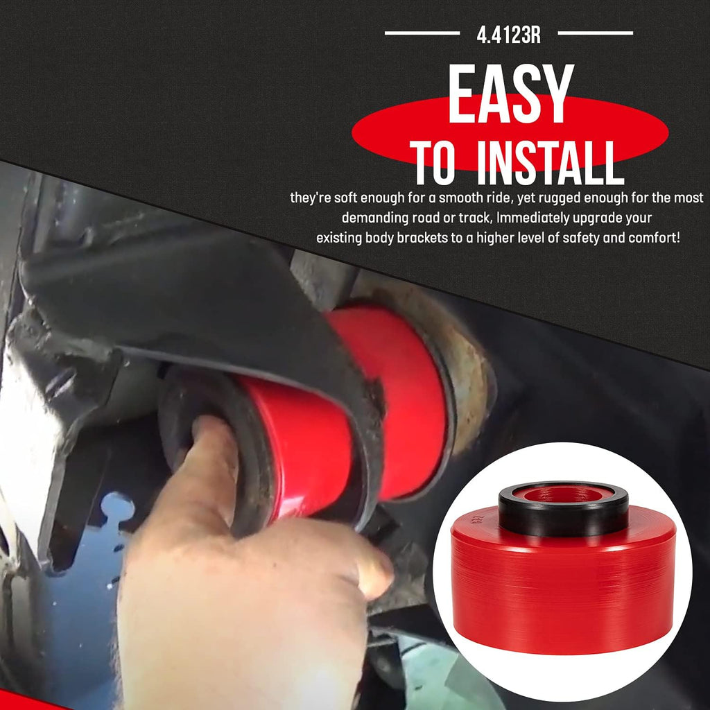 Red Polyurethane Body Mount Bushing Set Kit for Ford F150 F250 F350 R28123