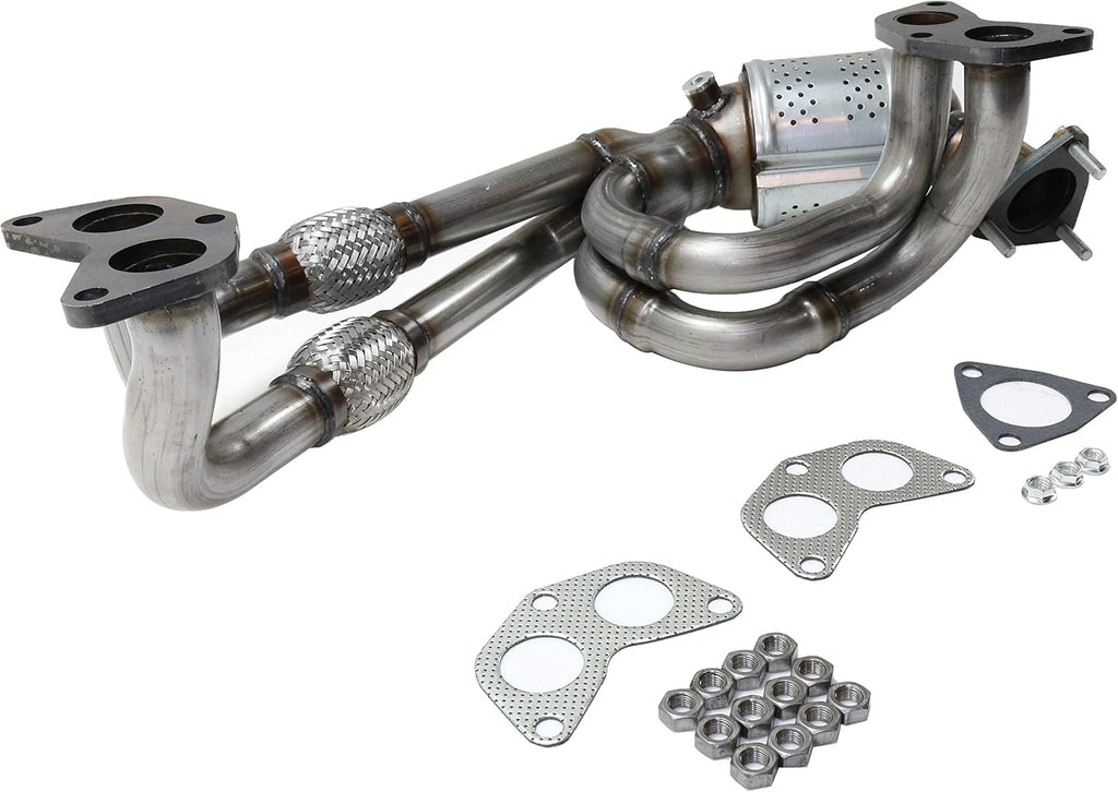 Front Catalytic Converter with 3 Gaskets, 3 Stud Bolts, 9 Nuts H762